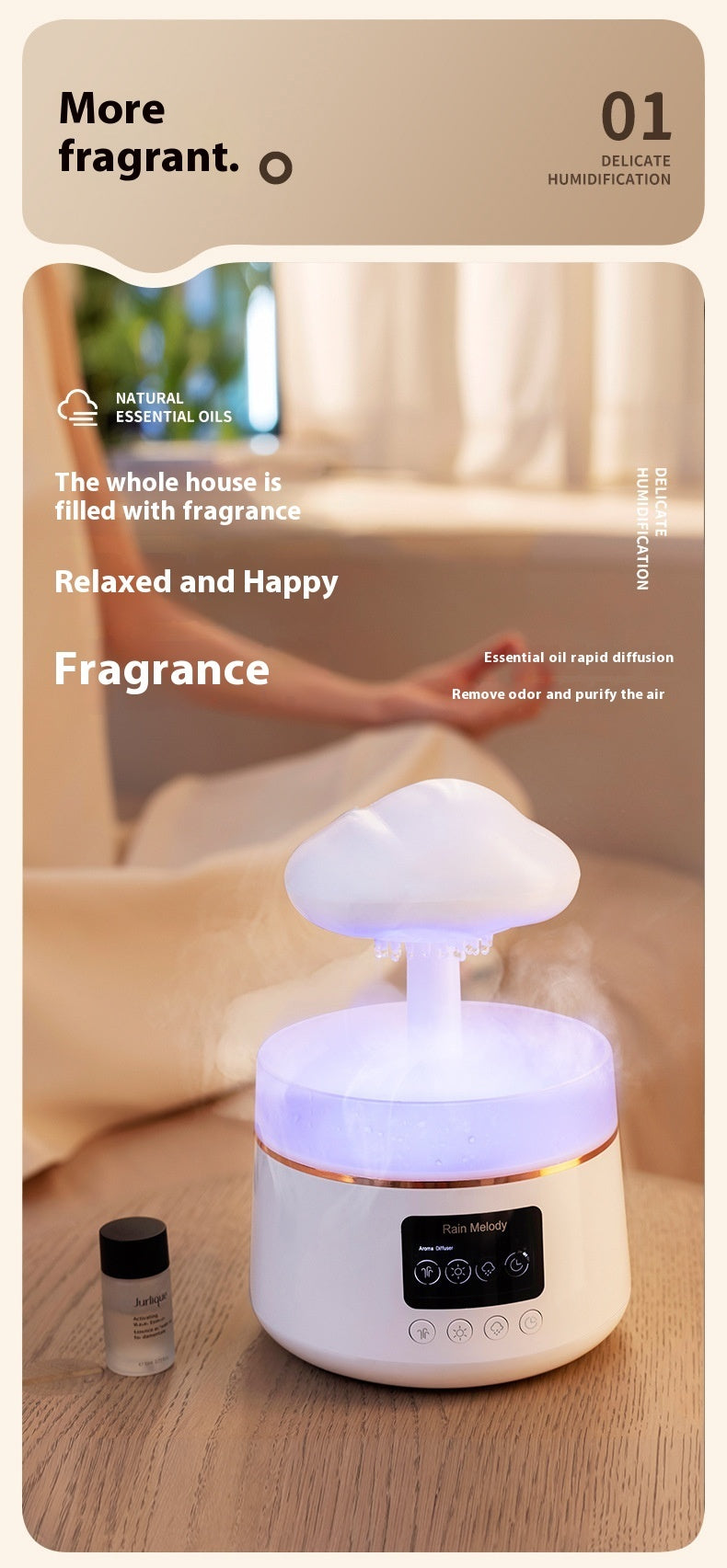 Cozy Rain Cloud Humidifier - Relaxing Bedroom Ambiance